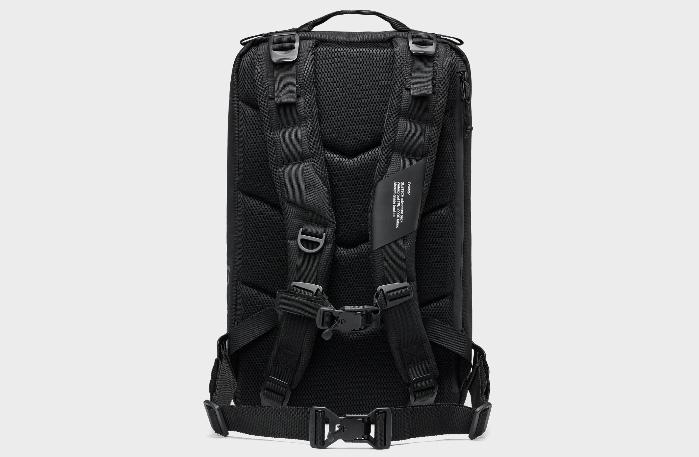 Black 28-liter waterproof backpack