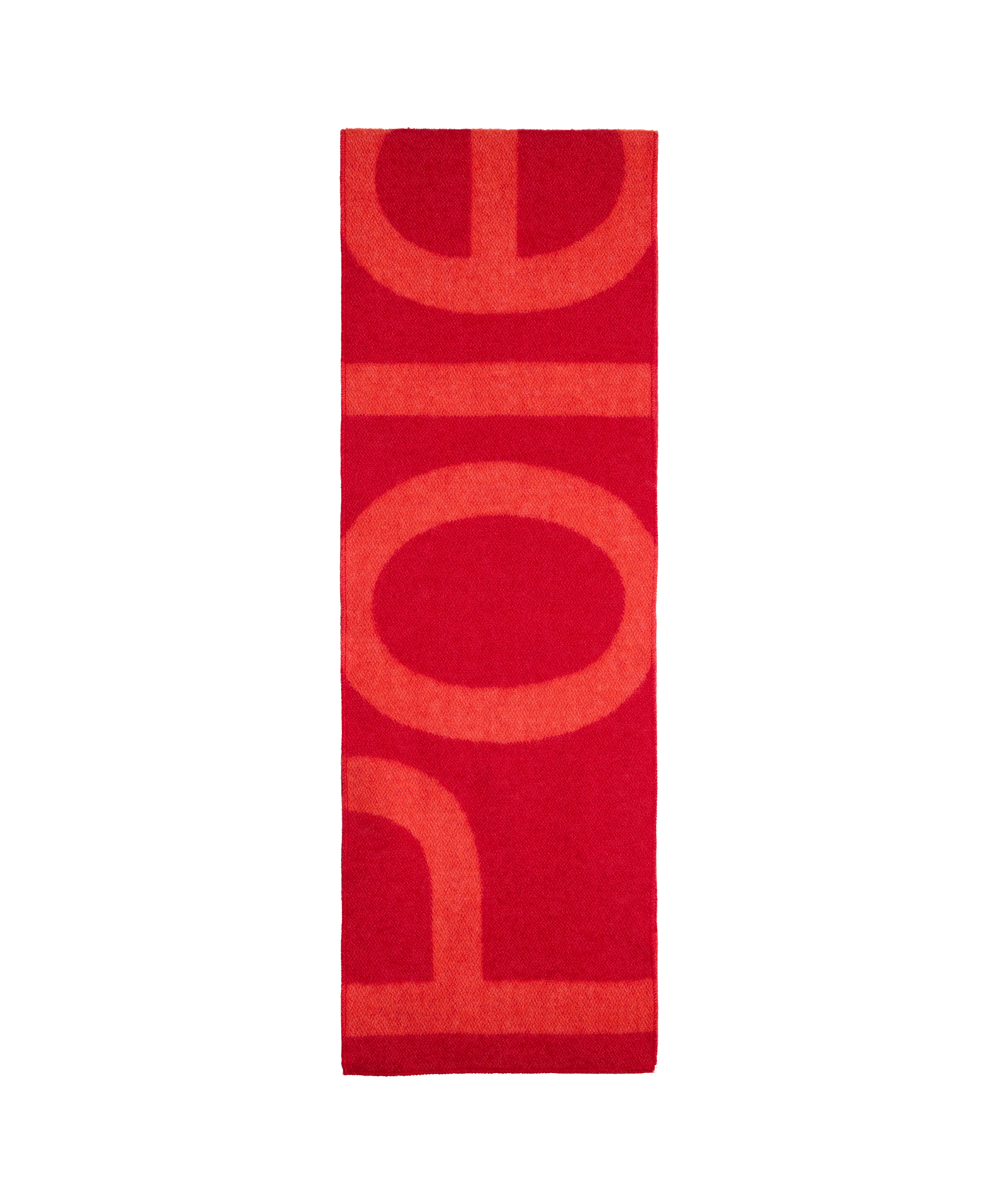 Red scarf with big tone-on-tone Polestar wordmark