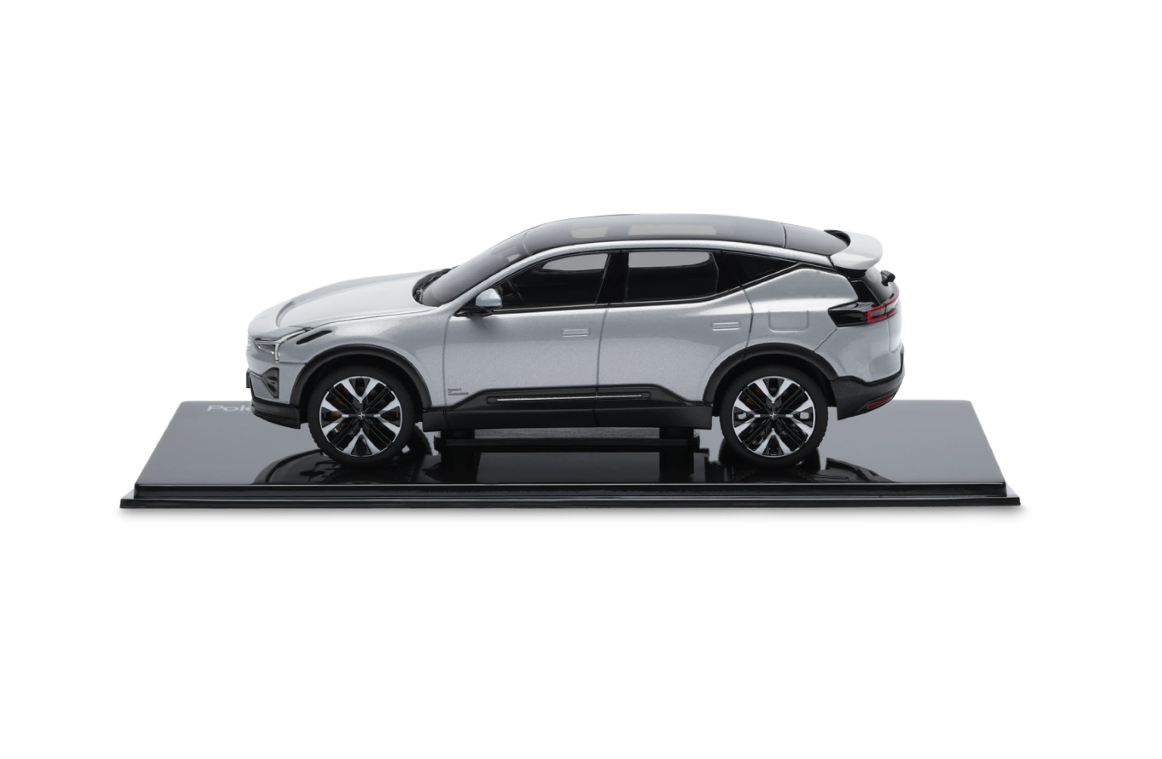 Skalmodell av Polestar 3 i skala 1:43 i färgen magnesium
