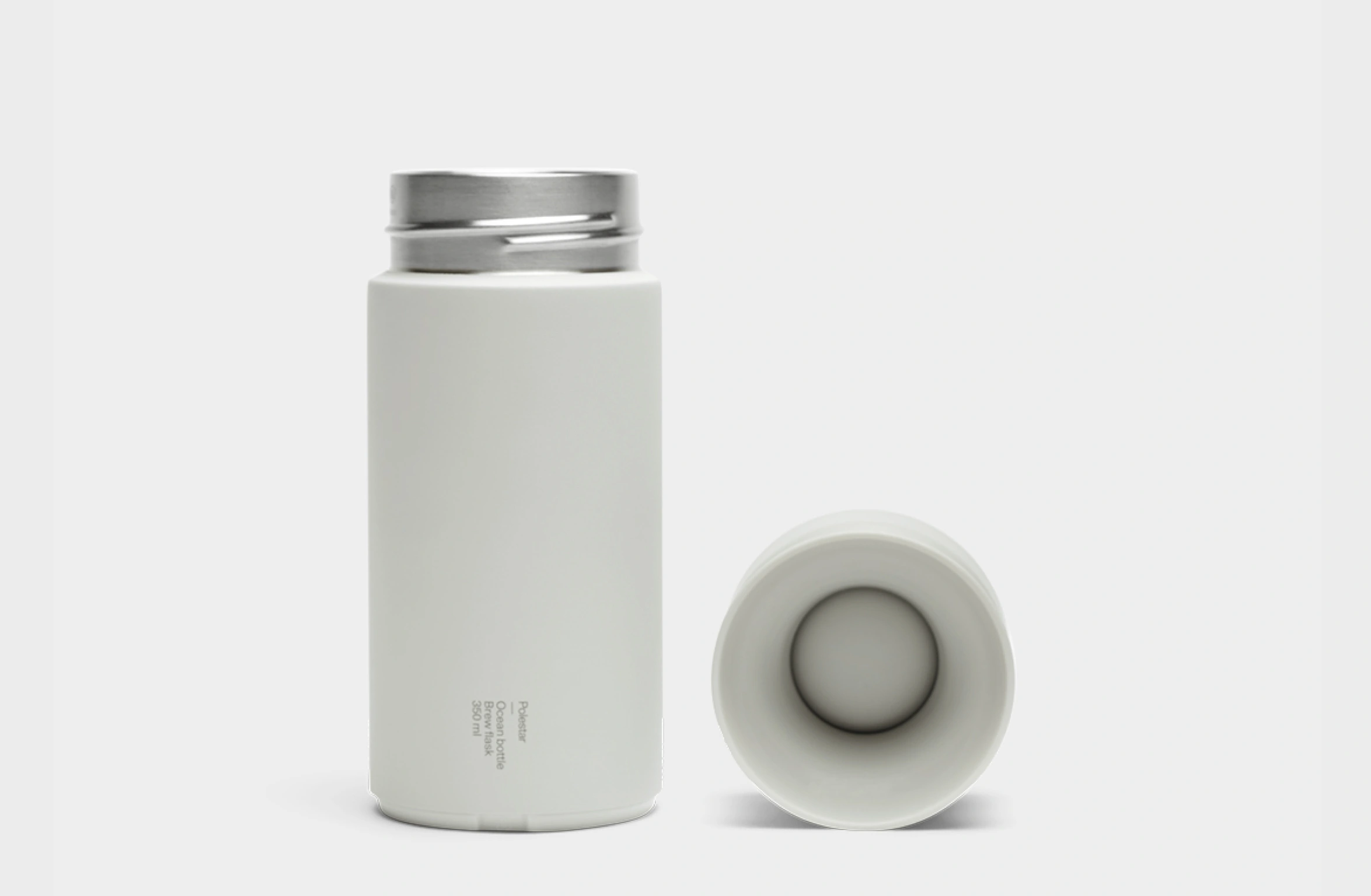 Gray brew flask with a minimalist design