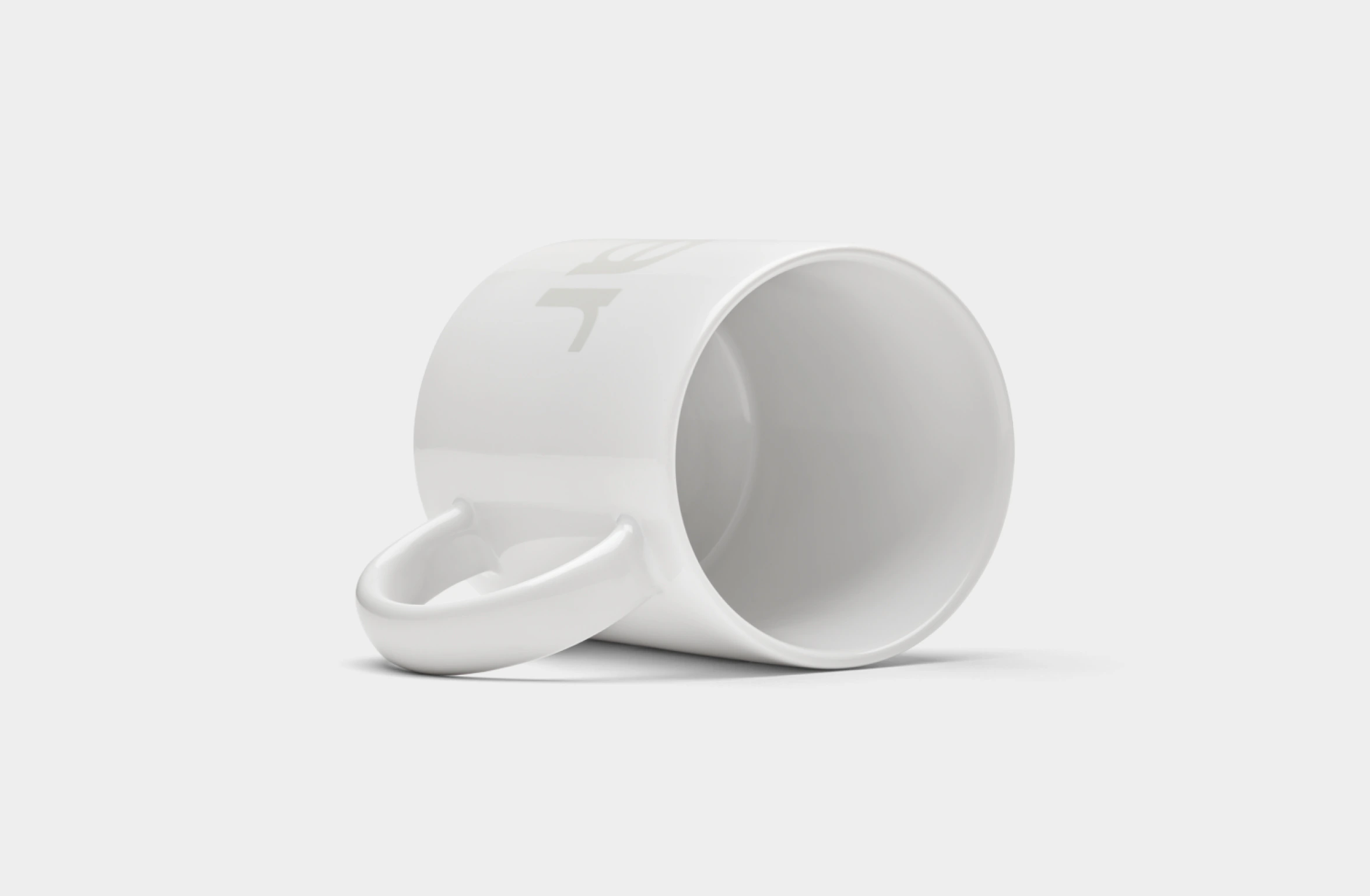White mug with gey Polestar wordmark