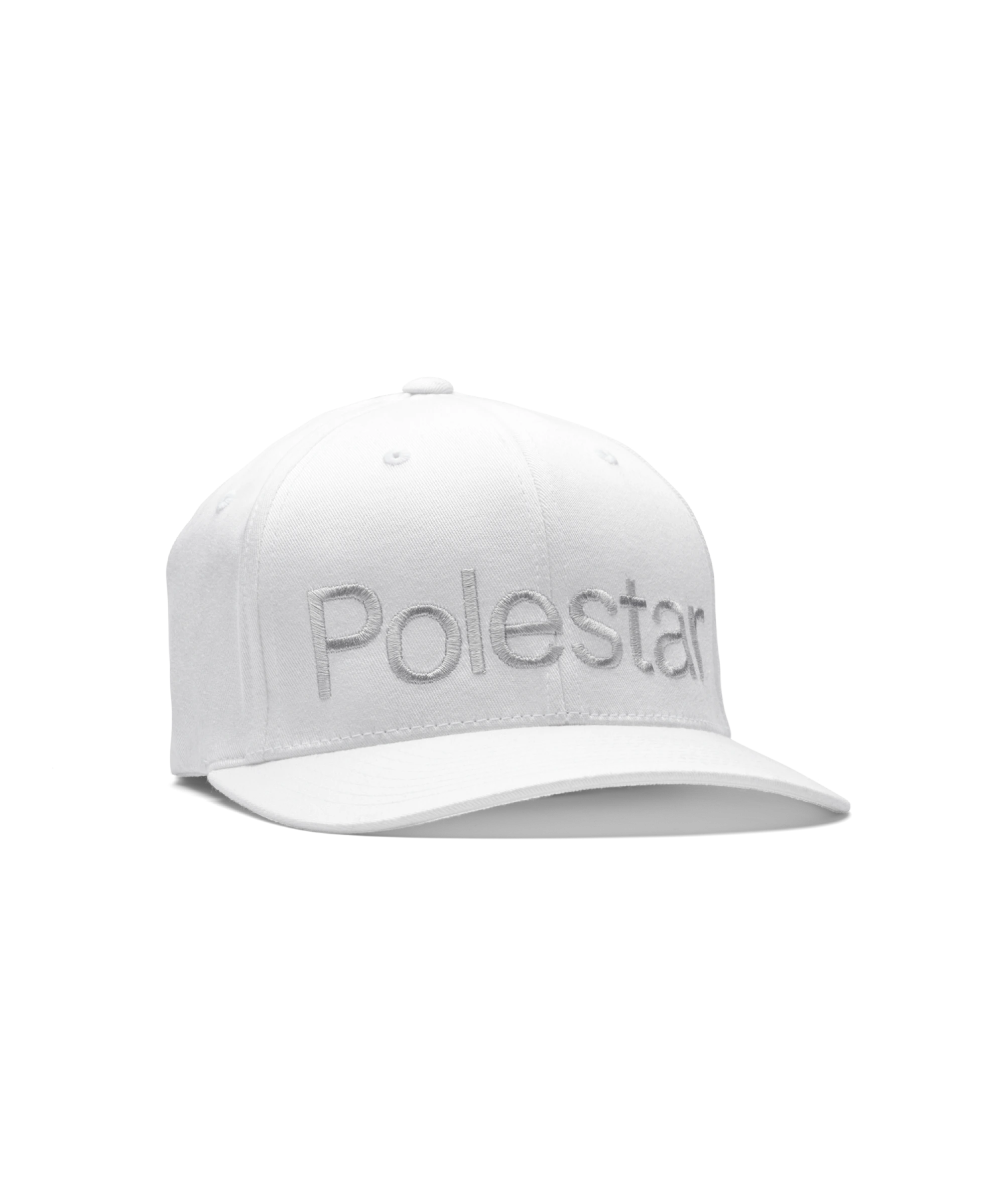 Vit keps med ton-i-ton Polestar-ordmärke