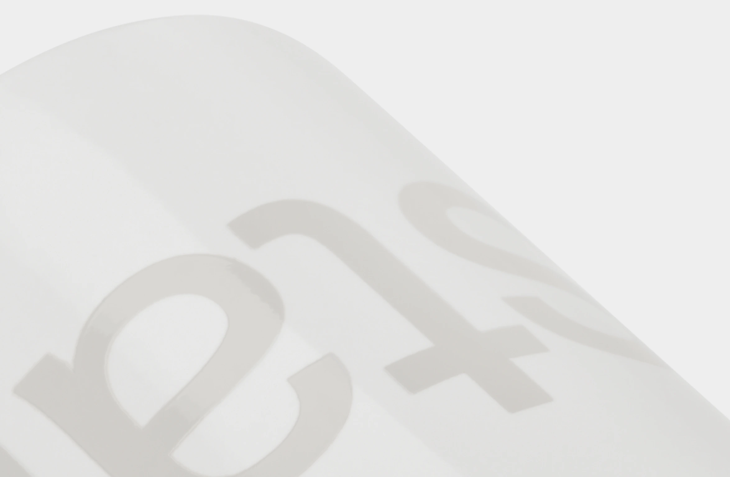 White mug with gey Polestar wordmark