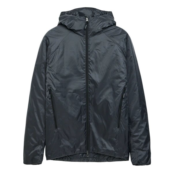 Black lightweight jacket with hood, full zipper, and discreet Polestar wordmark