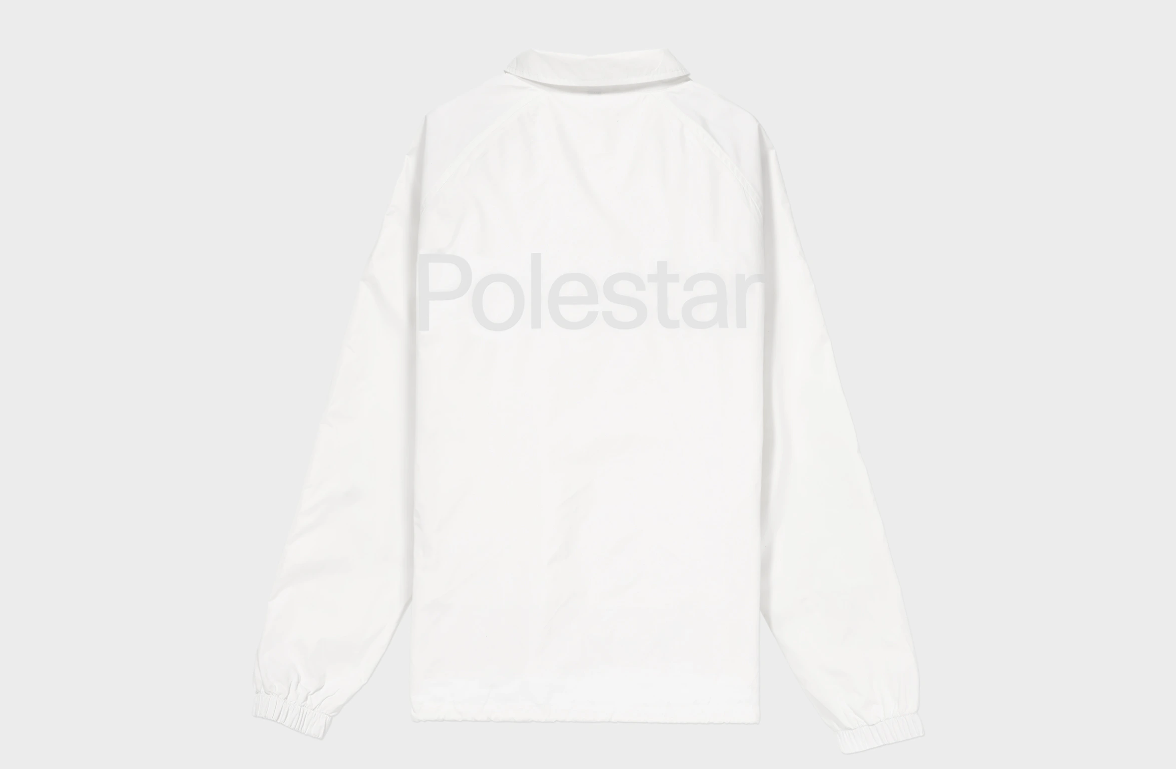 Weiße Jacke mit elastischen Bündchen, Knöpfen und Kordelzug